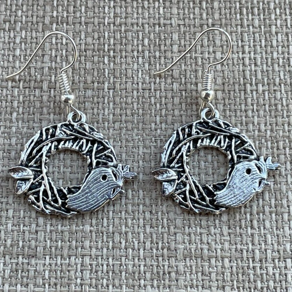 Women Earrings Silver Tone Fashion Jewelry Bird Earrings - Picture 3 of 11